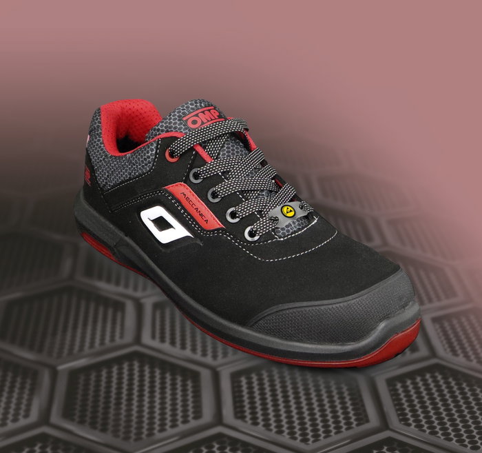 OMP Meccanica Zapatillas de Seguridad S3 SRC ESD Pro Urban Talla 41 Negro Rojo