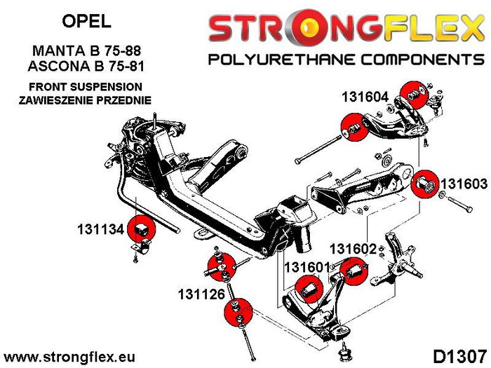 StrongFlex 131126A Silentblock Sport para Soporte de Perno de Ojo Delantero