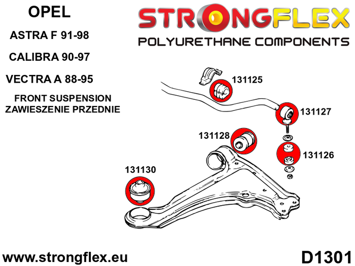 StrongFlex 131126A Silentblock Sport para Soporte de Perno de Ojo Delantero
