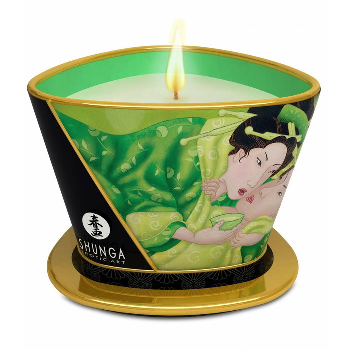 Shunga Vela de Masaje Verde Exotic para Mujer