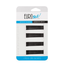 Eurostil Clips para Cabello Negro Mate 50mm 24un