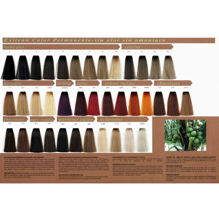 Exitenn Color Permanente 877 Tono Rubio Dorado Beige Profesional Sin Amoniaco con Colágeno y Aceite de Lino Cubre 100% Canas Rebeldes