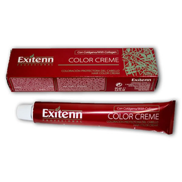 Exitenn Color Creme 74 Tinte Profesional para Cabello con Colágeno, Cobertura Total de Canas y Brillo Intenso, Tono 74