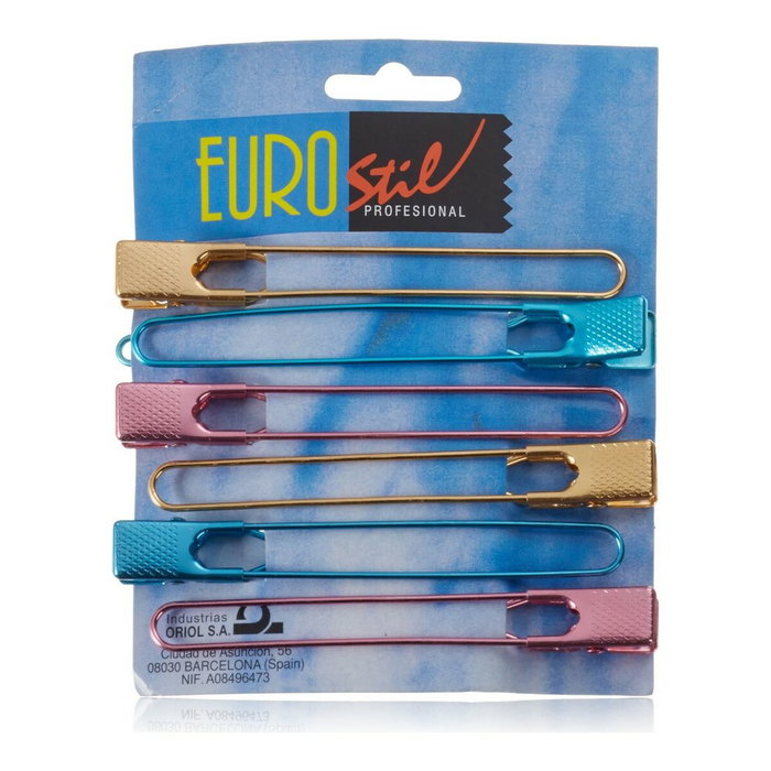 EuroStil 6 Pinzas de Metal Colores