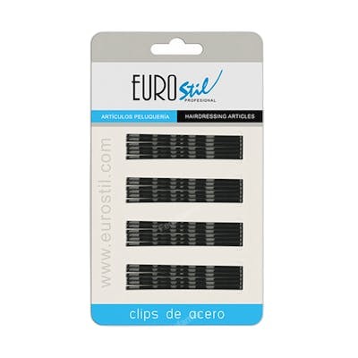 EuroStil Clips Ondulados Negro 70mm (24 Unidades)