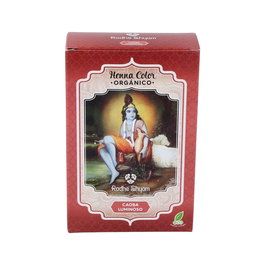 Radhe Shyam Henna en Polvo para el Pelo, Color Caoba Luminoso Natural, 100 Gr