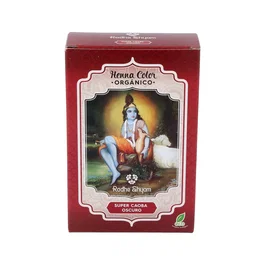 RADHE SHYAM Henna Polvo Super Caoba Oscuro 100Gr - Tinte Natural para el Pelo Vegano, Sin Amoniaco ni PPD