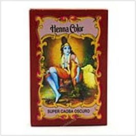 RADHE SHYAM Henna Polvo Super Caoba Oscuro 100Gr Tinte Natural para el Pelo