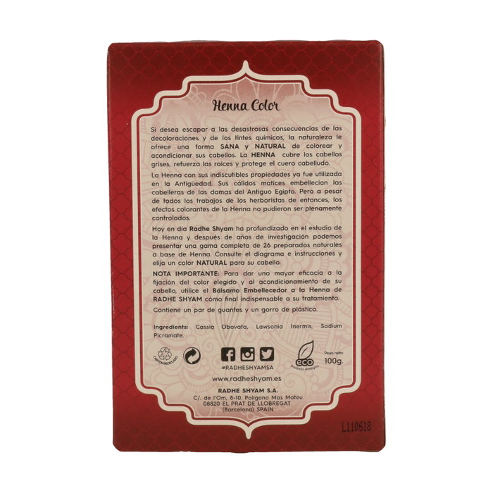 Radhe Shyam Henna en Polvo Super Caoba Oscuro 100g