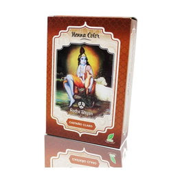 Radhe Shyam Henna Polvo Castaño Claro 100 gr – Tinte Natural Ecológico para Cabello
