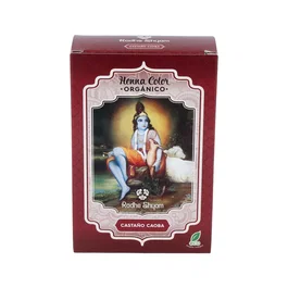 RADHE SHYAM Henna en Polvo Castaño Caoba 100g - Tinte Natural Vegano para el Cabello Sin Amoniaco ni PPD
