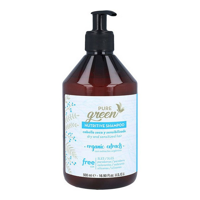 PURE GREEN Champú Nutritivo 1000 ml - Para Cabello Necesitado de Nutrición