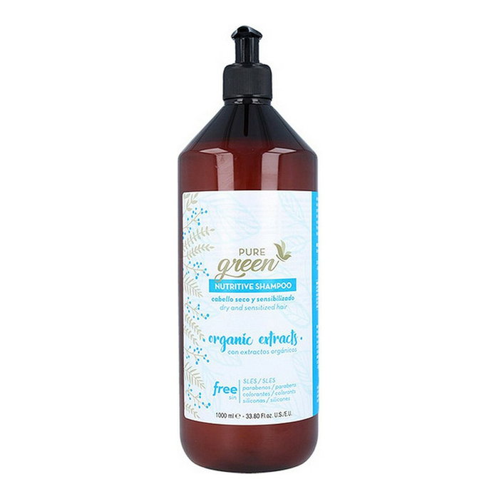 PURE GREEN Champú Nutritivo 1000 ml - Para Cabello Necesitado de Nutrición