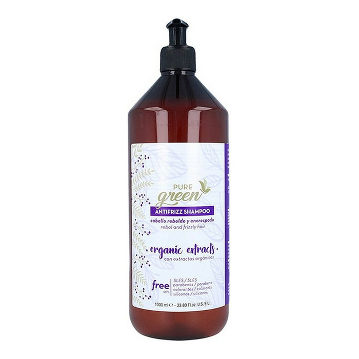PURE GREEN Champú Antifrizz para Cabello Rizado y Encrespado, 1000 ml
