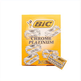 Bic Hojas de Afeitar Doble Filo Cromo Platino para Afeitados y Acabados, Paquete de 100 Unidades en 20 Blisters
