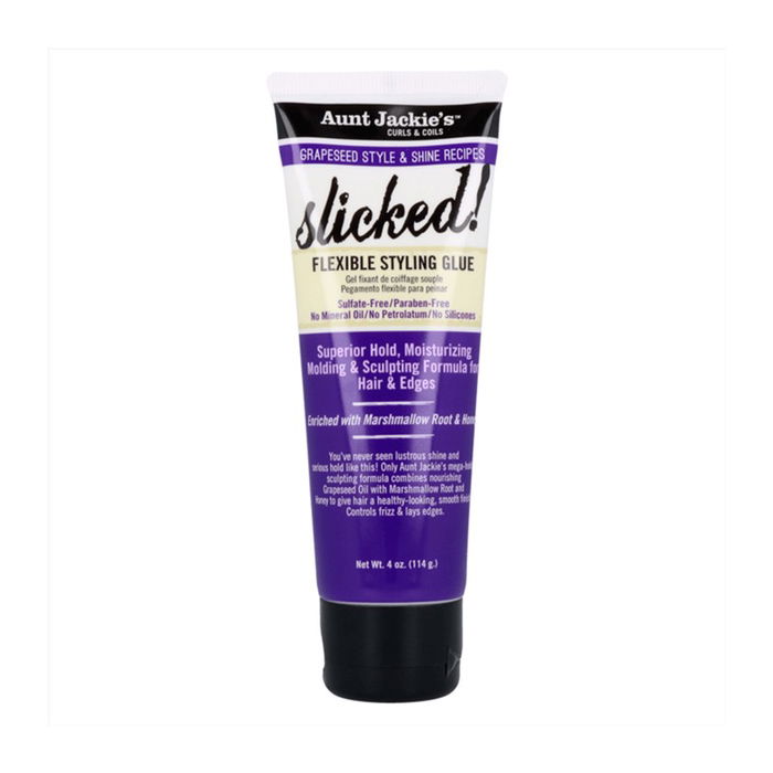 Aunt Jackie's Grapeseed Slicked Flexible Styling Glue Gel Fijador para Cabello Rebelde 114g Aunt Jackie's Grapeseed Slicked Flexible Styling Glue Gel Fijador para Cabello Rebelde 114g