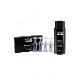 Nirvel Basic Pack Keratina y Pantenol+ Ampollas para Cabellos Secos, Frágiles, Dañados o Apagados