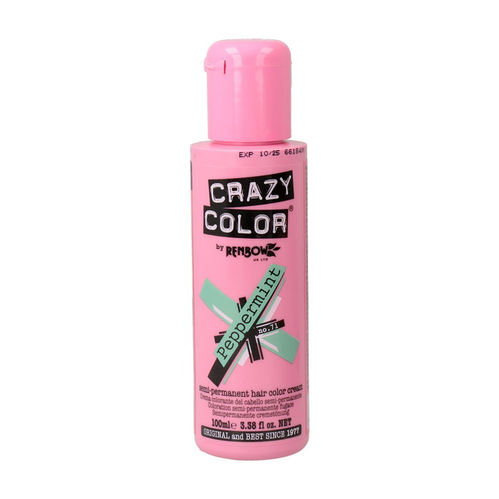 Crazy Color 71 Peppermint tinte fantasía semipermanente para cabello, 100ml Crazy Color 71 Peppermint tinte fantasía semipermanente para cabello, 100ml