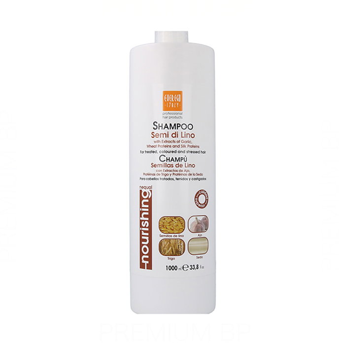 Everego Nourishing Semillas De Lino Champú 1000ML para Cabellos Tratados Teñidos y Castigados