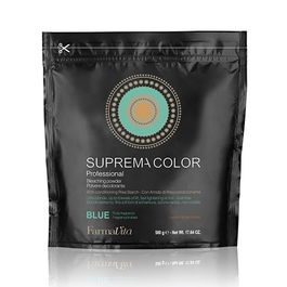 Farmavita SUPREMA COLOR Polvo Decolorante Azul Aclara hasta 8 Tonos 500gr con Almidón de Arroz, Acondicionador