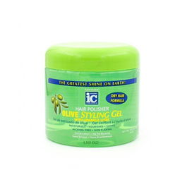 Ic Fantasia Hair Polisher Olive Styling Gel Gel Fijador para Cabello 454g - 16oz Alisa y Mantiene el Peinado
