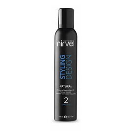 Nirvel Espuma Fijación Natural 300ml - Fijación Suave y Natural, Aporta Textura, Volumen, Brillo y Suavidad sin Engrasar, Mantiene Hidratación