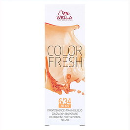 Wella Color Fresh 6/34 Tinte Semipermanente Rubio Oscuro Oro Cobrizo Potenciador del Color 75 ml