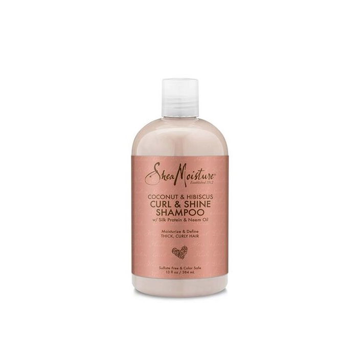 Shea Moisture Champú Coconut & Hibiscus Curl & Shine para Cabello Grueso y Rizado, 384ml