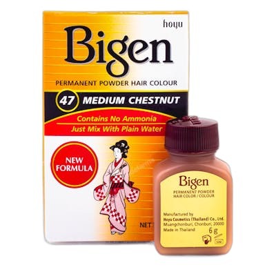 Bigen Tinte Permanente en Polvo Color 47 Castaño Oscuro 6 g
