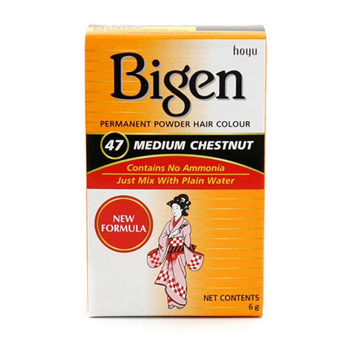 Bigen Tinte Permanente en Polvo Color 47 Castaño Oscuro 6 g