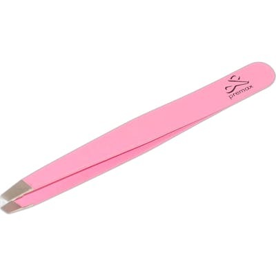 Premax Pinza de Acero Inoxidable Rosa Punta Oblicua 9 cm