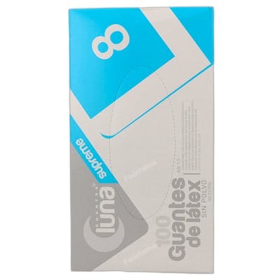 Luna Guantes de Látex Blanco Crema sin Polvo Talla L