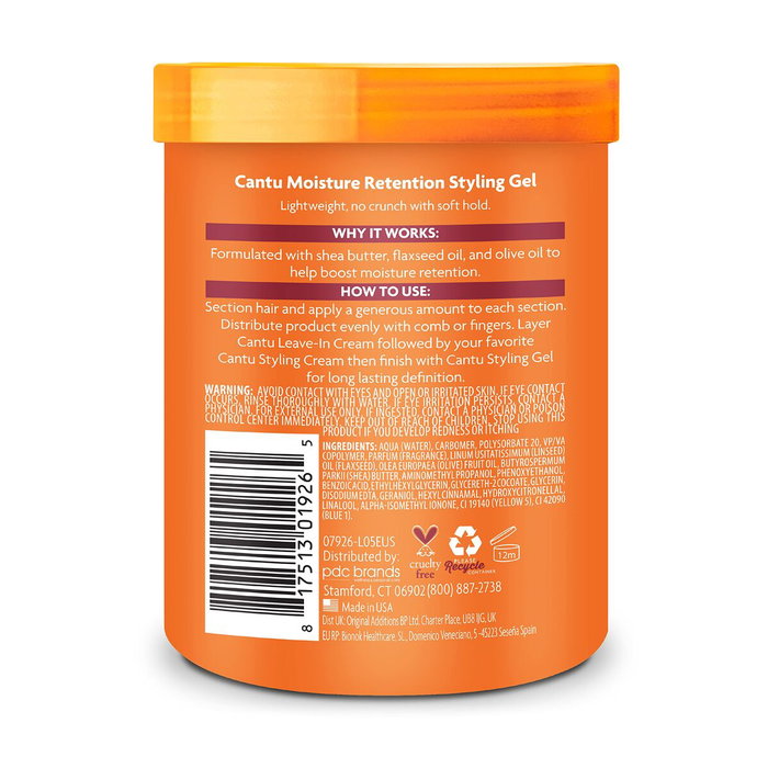 Cantu Gel de Peinado con Semillas de Lino y Aceite de Oliva 524g