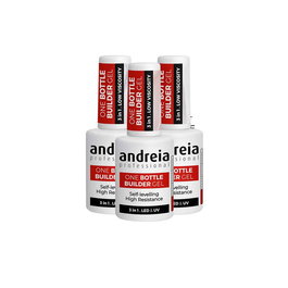 Andreia Gel de Construcción One Bottle Builder Gel Cover Nude, Autonivelante Baja Viscosidad Alta Resistencia, Uñas LED UV Sin Calentamiento Sin Ácidos