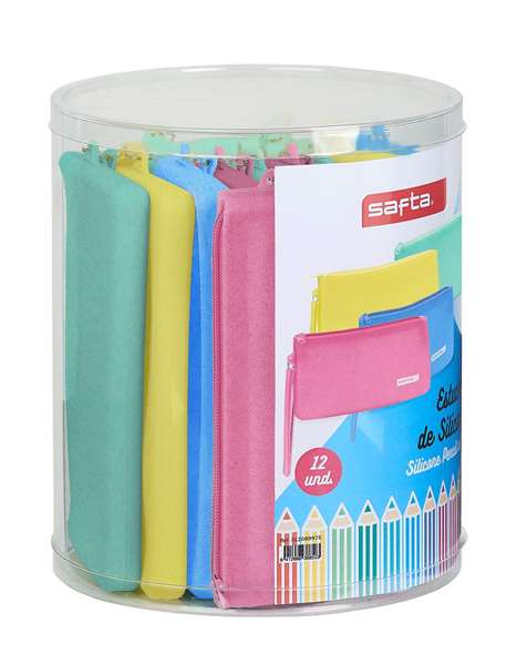 Safta Set 12 Portatodo Planos Glitter Silicone Modelos Surtidos