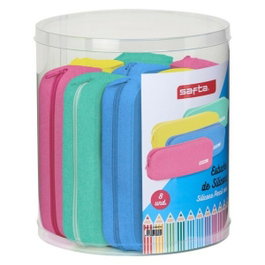 Safta Set de 8 Bolsos Escolares Cuadrados Glitter Silicone Surtidos