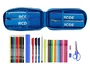 Safta Plumier R.C.D. Español con 4 Portatodos Llenos Blanco y Azul