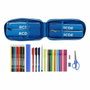 Safta Plumier R.C.D. Español con 4 Portatodos Llenos Blanco y Azul