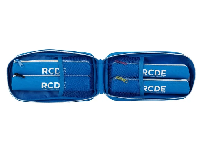 Safta Plumier R.C.D. Español con 4 Portatodos Vacíos Blanco y Azul