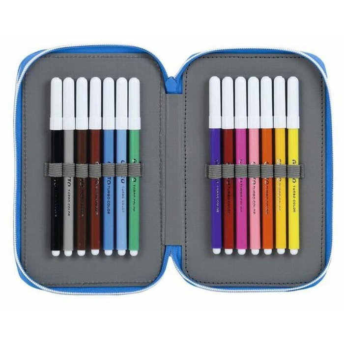 Safta Plumier R.C.D. Español Doble Cremallera 28 Pcs Blanco y Azul Safta Plumier R.C.D. Español Doble Cremallera 28 Pcs Blanco y Azul