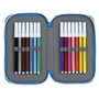 Safta Plumier R.C.D. Español Doble Cremallera 28 Pcs Blanco y Azul