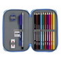 Safta Plumier R.C.D. Español Doble Cremallera 28 Pcs Blanco y Azul
