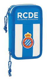 Plumier Doble RCD Espanyol Azul Blanco 12.5 x 19.5 x 4 cm (28 piezas)