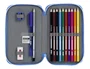 Safta Plumier R.C.D. Español Doble Cremallera 28 Pcs Blanco y Azul