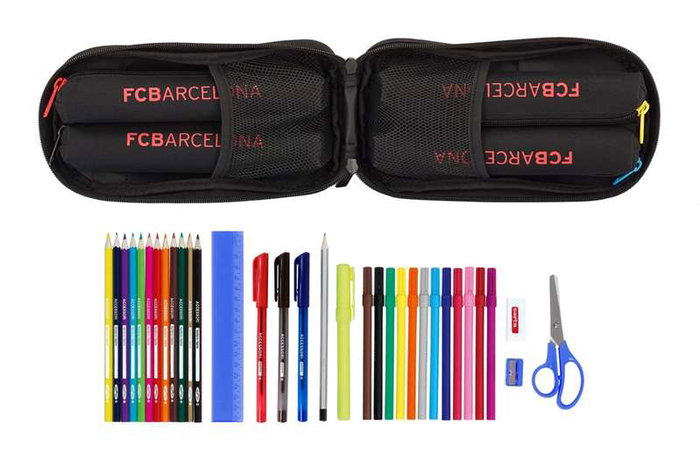 Plumier Mochila F.C. Barcelona Negro 12 x 23 x 5 cm (33 Piezas)