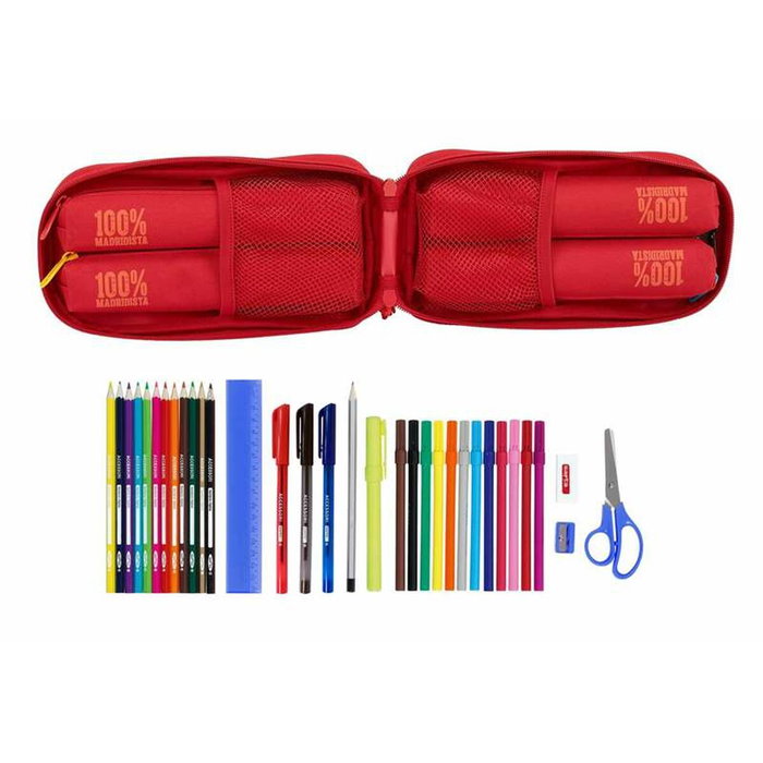 Safta Plumier Mochila con 4 Compartimentos Llenos Real Ma 12x23x5 Safta Plumier Mochila con 4 Compartimentos Llenos Real Ma 12x23x5