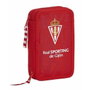 Safta Plumier Sporting de Gijón Doble Cremallera Rojo