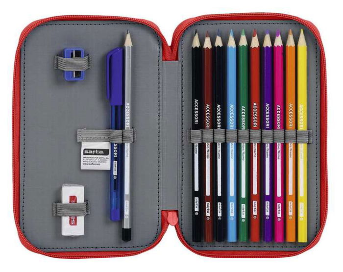 Safta Plumier Doble Pequeño 28 Piezas Real Sporting 12,5x19,5x4 cm