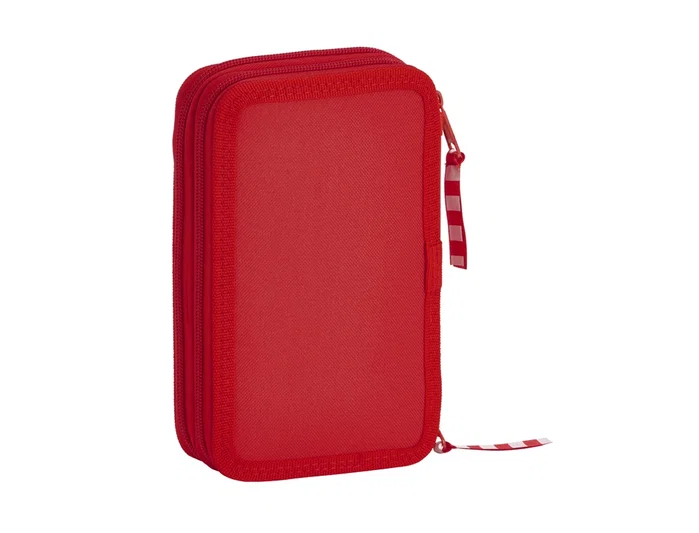 Safta Plumier Sporting de Gijón Doble Cremallera Rojo