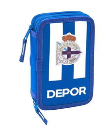 Plumier Doble R. C. Deportivo de La Coruña Azul Blanco 12.5 x 19.5 x 4 cm
